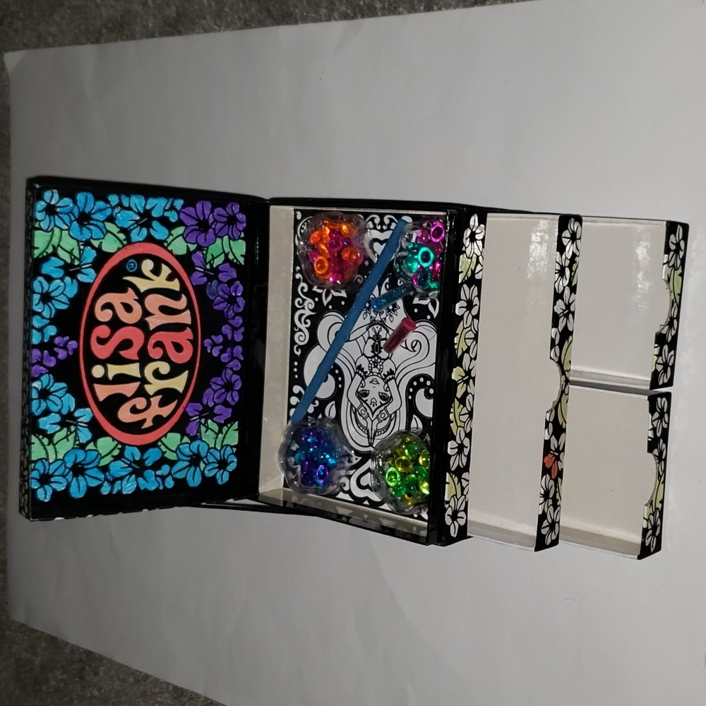 Vintage 80s Lisa Frank Tiger Cub Art Trinket Storage Jewelry Velvet Color-In Box - Picture 10 of 12
